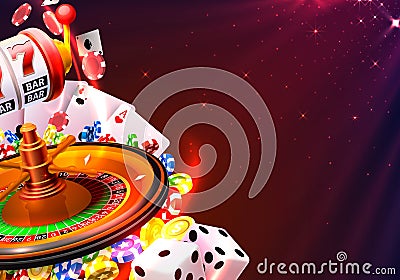 Casino winner banner signboard on background. Vector Vector Illustration