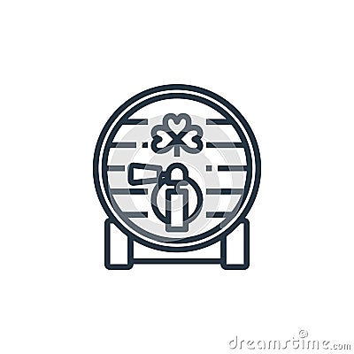 cask icon vector from st patricks day concept. Thin line illustration of cask editable stroke. cask linear sign for use on web and Vector Illustration