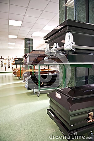 Casket store Stock Photo