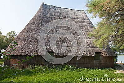 Casoni (fishing huts) in Caorle Stock Photo