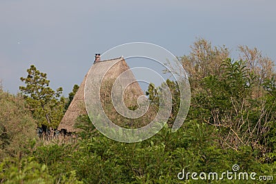 Casoni (fishing huts) in Caorle Stock Photo