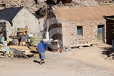 Caspana village, Chile Editorial Stock Photo