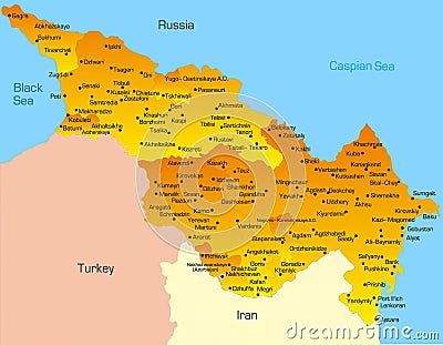 Caspian region countries Vector Illustration