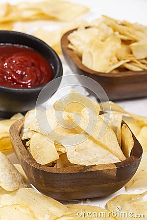 Cassava Manioc Esculenta Snacks Fried Yuca Flakes Stock Photo