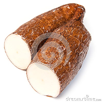 Cassava or Manioc roots Stock Photo