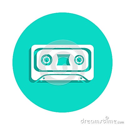 cassette icon in badge style. One of Music Instruments collection icon can be used for UI, UX Stock Photo