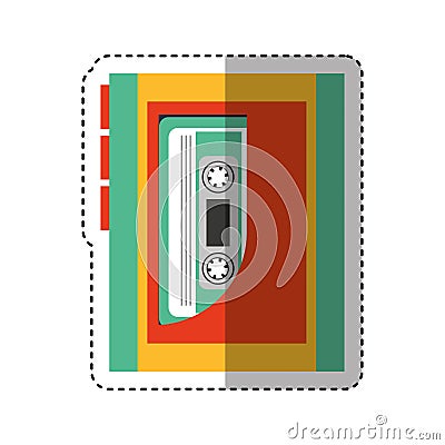 Cassette music player old fashion Vector Illustration