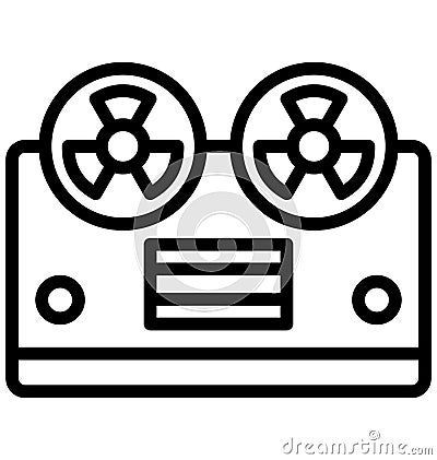 Cassette player, cassette recorder Isolated Vector Icon That can be easily edited in any size or modified. Cassette player, casse Vector Illustration