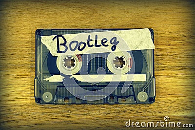 Cassette tape with the description: Bootleg Stock Photo