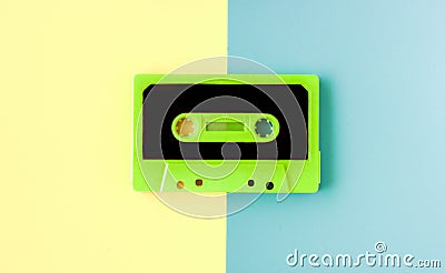 Cassette for tape recorder or walkman, in happy pastel colors Stock Photo