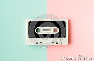Cassette for tape recorder or walkman, in happy pastel colors Stock Photo