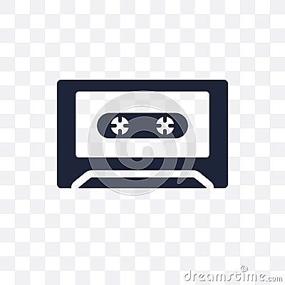 Cassette transparent icon. Cassette symbol design from Music col Vector Illustration