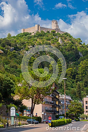 Rocca Janula fortress. Cassino, Italy. Centuries castle. Editorial Stock Photo