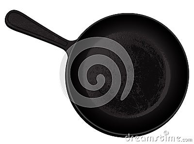 Cast-iron frying pan Vector Illustration