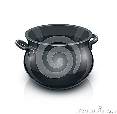 Cast iron pot Vector Illustration