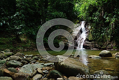 Waterfall near Castara on the Caribean Island Tobago Stock Photo