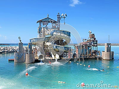 Castaway Cay Water Slides Editorial Stock Photo