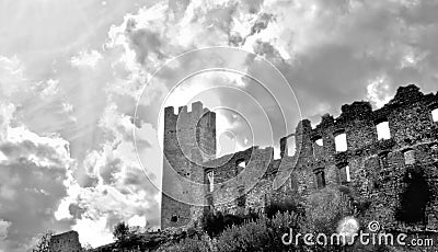 Castle ancient BW Stock Photo