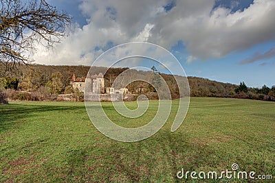 Castel of Ceint-d`Eau near Figeac - Occitania - France Stock Photo