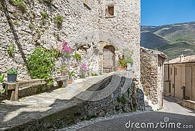 Castel di Tora, comune in the Province of Rieti in the Italian region Latium. Stock Photo