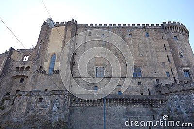 The Castel Nuovo or Maschio Angioino, a seat of medieval kings of Naples Stock Photo