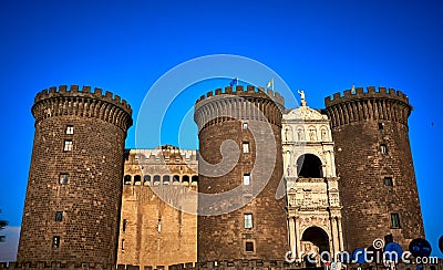 Castel Nuovo Medieval castle Naples Italy Stock Photo