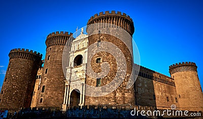 Castel Nuovo Medieval castle Naples Italy Stock Photo