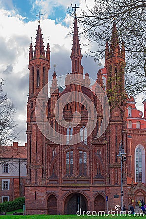 Castel saint Anna and Francis of Assisi churches in Vilnius, Lithuania Editorial Stock Photo