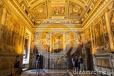 Castel Sant`Angelo, Hadrian`s mausoleum, the interior, Rome, Editorial Stock Photo