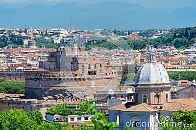 Castel Santangelo, Roma, Panorama from Gianicolo, Italy Stock Photo