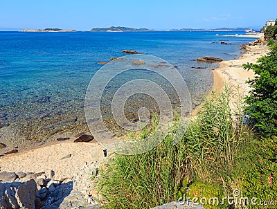 Ouranoupoli coast (Chalcidice, Greece). Stock Photo