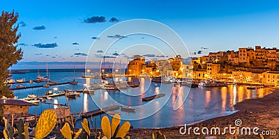 Castellammare del Golfo at sunset, Sicily, Italy Stock Photo