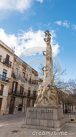 Castellers of Vilafranca monument Stock Photo