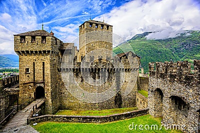 Castello di Montebello castle, Bellinzona, Switzerland Stock Photo