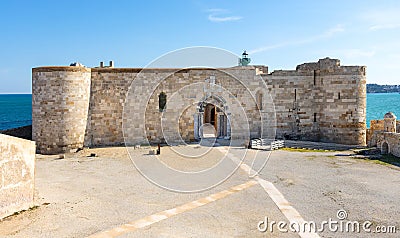 Castello Maniace Castle fortress with walls and bastions on Ortigia island of Syracuse historic old town in Sicily in Italy Editorial Stock Photo