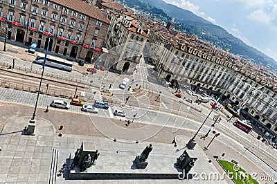 Castello square, Turin, Italy Editorial Stock Photo