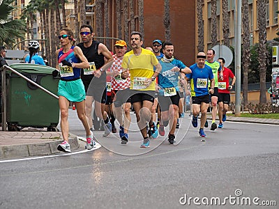 Castellon,Spain.February 24th,2019.Runners during a marathon race Editorial Stock Photo