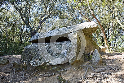 Castellruf Dolmen, Spain Stock Photo