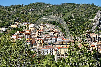Castelmezzano, Basilicata, Italy - village in the lucania dolomites mountains Stock Photo