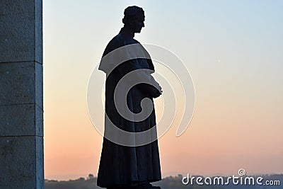 Castelnuovo don Bosco, Piedmont, Italy - 10-26-2021-The statue dedicated to Saint John Bosco in his native village Editorial Stock Photo