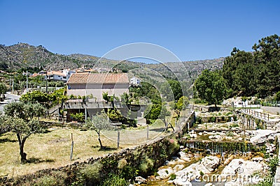 Castelo Novo village aside Alpreade river on the foot of Serra da Estrela (Estrela Mouns) in Beira Baixa province, Portugal Stock Photo
