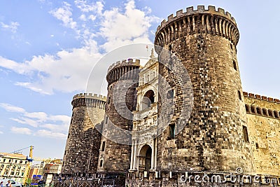 Castelo Nuovo - new castle, Naples, Italy - travel Europe Stock Photo