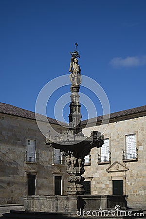 Castelos fountain in Braga Stock Photo