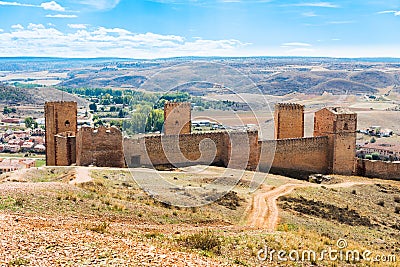 The Castillo de Molina de Aragon is a castle of moorish origin located in Guadalajara province, Spain. Copy space for text. Stock Photo