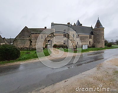 Castle along the street Stock Photo