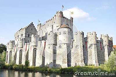 Castle in the ancient city of Ghent, Belgium Stock Photo