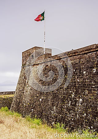 Castle in Angra do Heroismo on Terceira Island Stock Photo