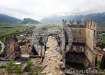 Castle of Arco and panoramic view of Arco Stock Photo