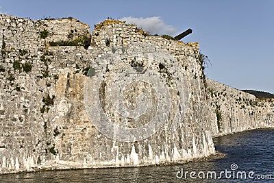 Castle of Ayia Mavra at Lefkada, Greece Stock Photo