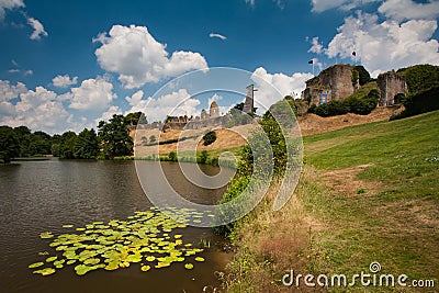 Castle of Barbe Bleue in Tiffauges in Vendee Stock Photo